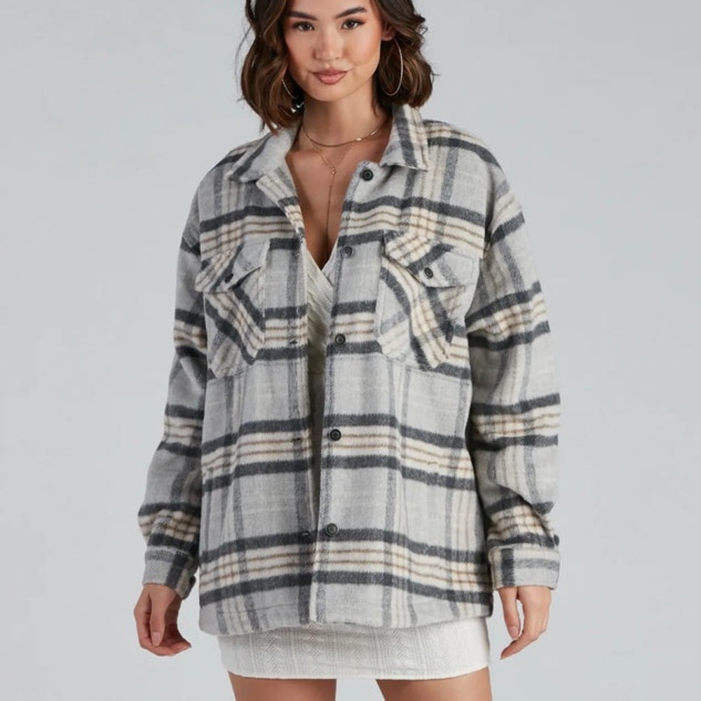 SOLD✔️2/18: NWOT Zara Plaid Overshirt, Size Large - Picture 3 of 15